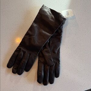 Coach Leather Gloves Dark Chocolate Women’s 8 Vintage, NWT cashmere lined
